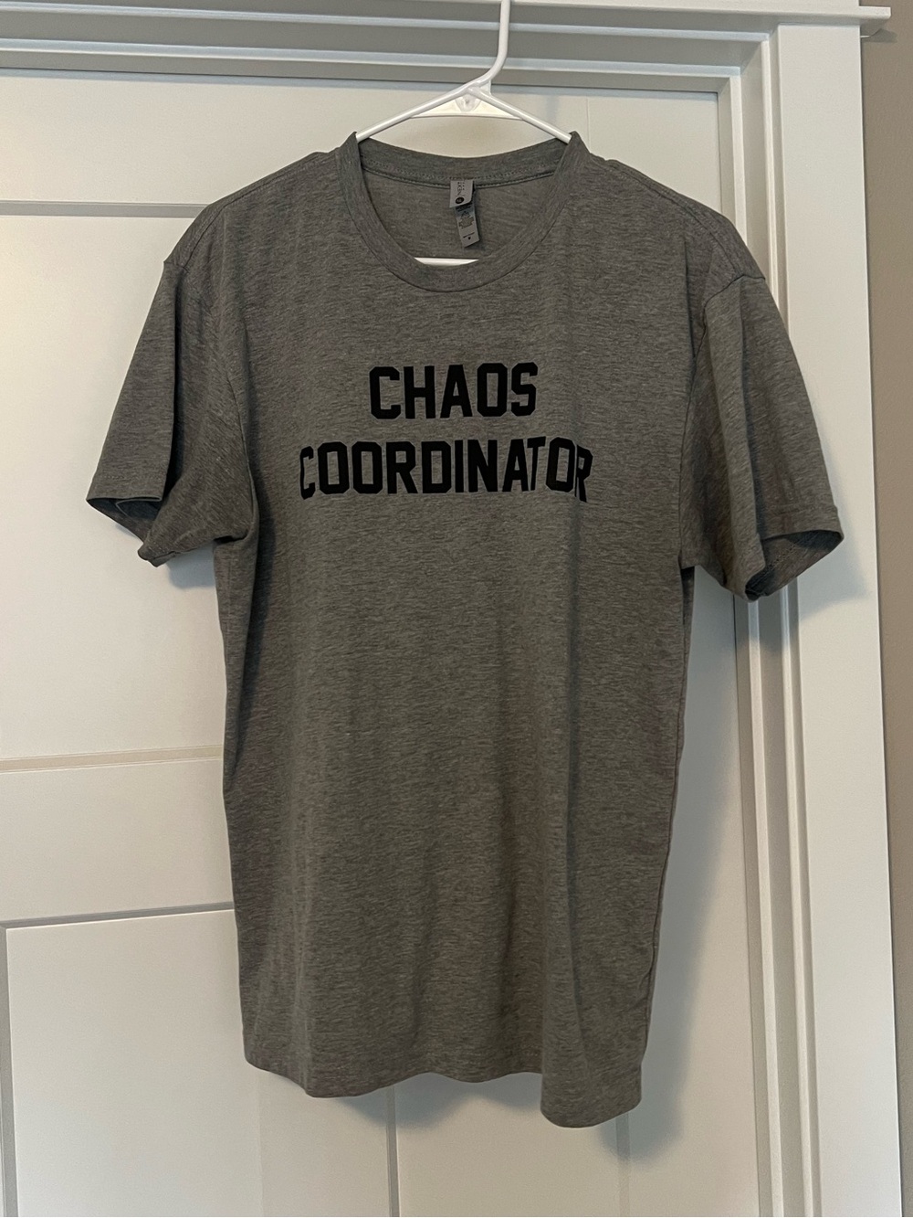 Next Level Apparel Gray 'Chaos Coordinator' Tee with Black Print